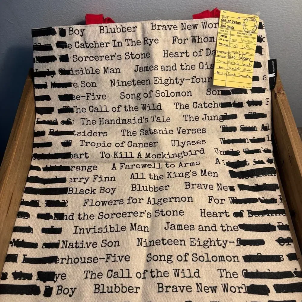 Banned Books Tote Bag with Red Handles NWT - Picture 2 of 4